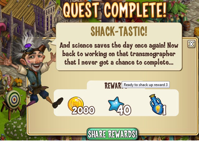 castleville ready to shack up: shack tastic rewards, bonus