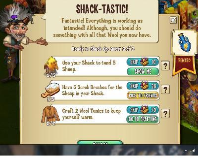 castleville ready to shack up: shack tastic tasks