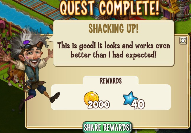 castleville ready to shack up: shacking up rewards, bonus