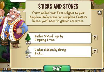 castleville sticks and stones tasks