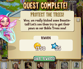 castleville sylphie and the magic tree: protect the trees rewards, bonus
