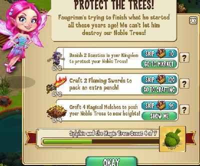 castleville sylphie and the magic tree: protect the trees tasks
