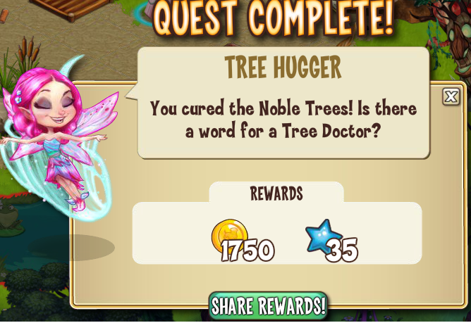 castleville sylphie and the magic tree: tree hugger rewards, bonus
