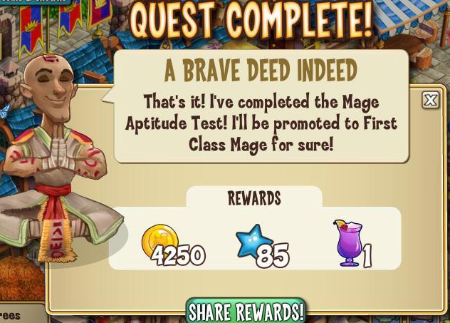 castleville trial by magic: a brave deed indeed rewards, bonus