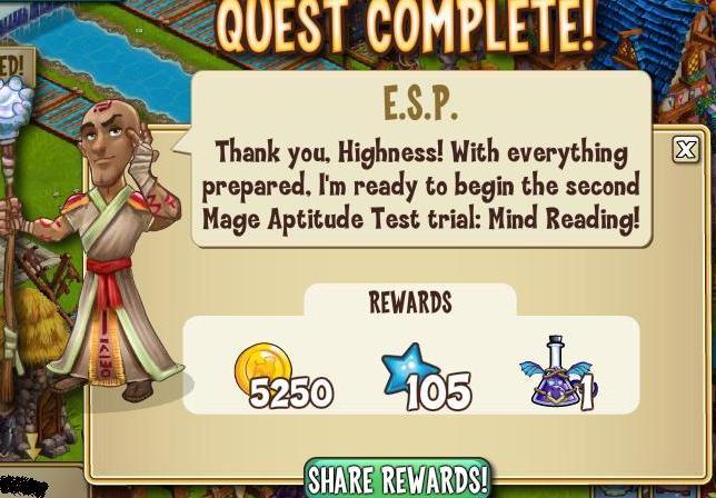 castleville trial by magic: e.s.p rewards, bonus