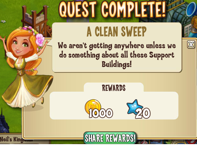 castleville yvette goes green: clean sweep rewards, bonus