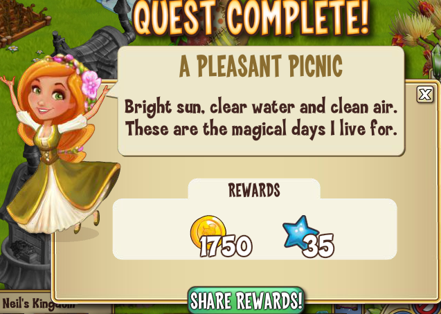 castleville yvette goes green: a pleasant picnic rewards, bonus