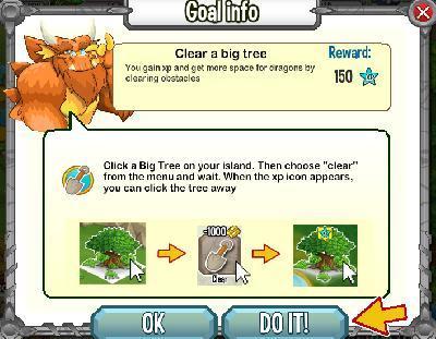 dragon city clear a big tree tasks