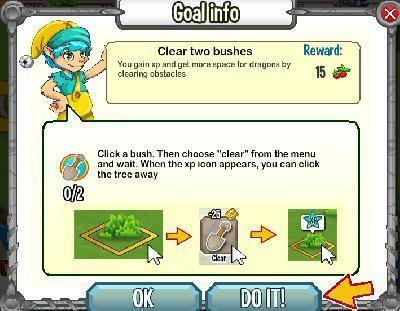 dragon city clear two bushes tasks