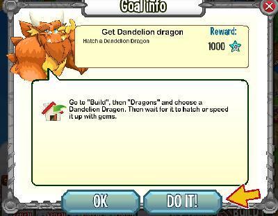 dragon city get a dandilion dragon tasks