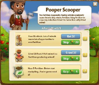 farmville 2 a fertile mind: pooper scooper tasks