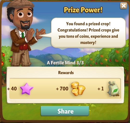 farmville 2 a fertile mind: prized crops rewards, bonus