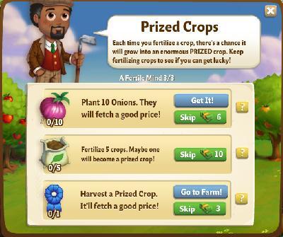 farmville 2 a fertile mind: prized crops tasks