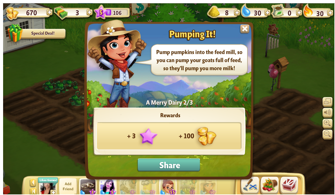 farmville 2 a merry dairy: kidding around rewards, bonus