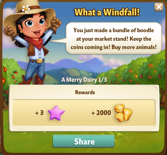 farmville 2 a merry dairy: taking stock rewards, bonus