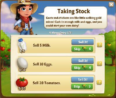 farmville 2 a merry dairy: taking stock tasks