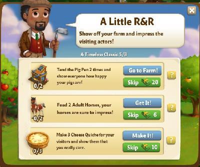 farmville 2 a timeless classic: a little r and r tasks