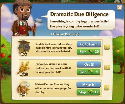 farmville 2 a timeless classic: dramatic due diligence tasks