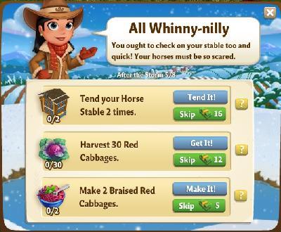 farmville 2 after the  storm: all whinny-nilly tasks