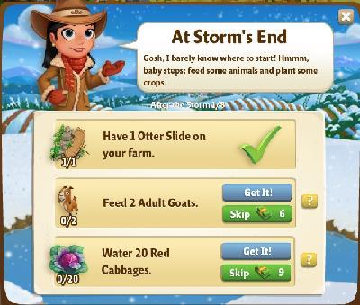 farmville 2 after the storm: at storm s end tasks