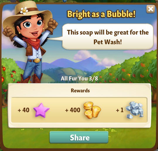 farmville 2 all fur you: clean up your act rewards, bonus