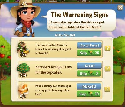 farmville 2 all fur you: the warrening signs tasks