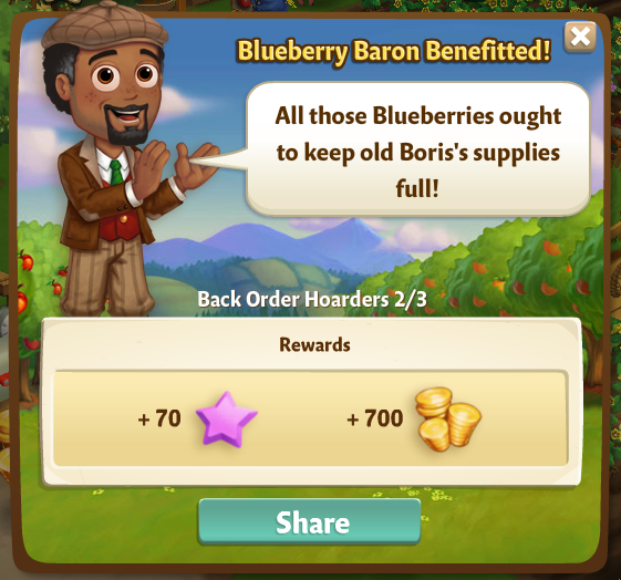 farmville 2 back order hoarders: blue berry baron rewards, bonus
