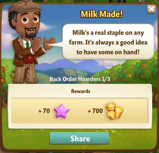 farmville 2 back order hoarders: milk mogul part 1 of 3 rewards, bonus