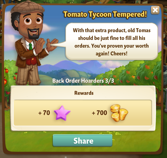 farmville 2 back order hoarders: tomato tycoon rewards, bonus