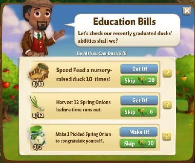 farmville 2 bee all you can duck: education bills tasks