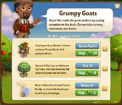 farmville 2 bee all you can duck: grumpy goats tasks