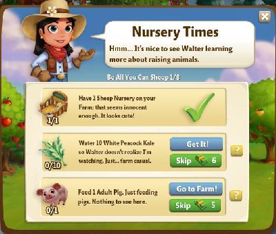 farmville 2 be all you can sheep: nursery times tasks