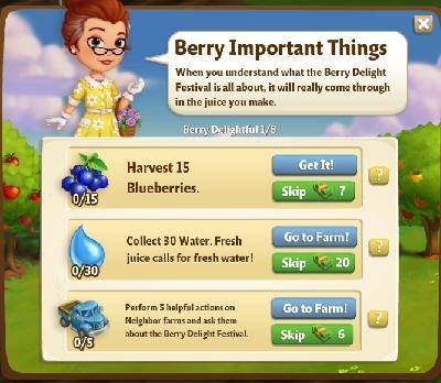 farmville 2 berry delightful: berry important things tasks