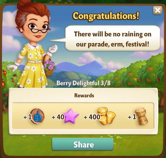 farmville 2 berry delightful: rain or shine rewards, bonus