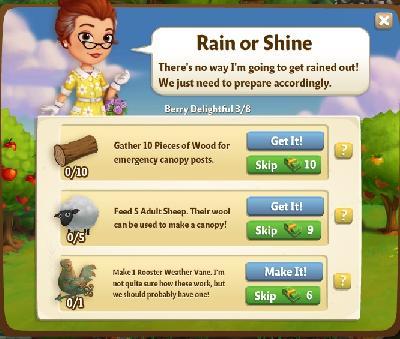 farmville 2 berry delightful: rain or shine tasks