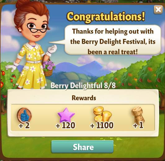 farmville 2 berry delightful: thanks honey rewards, bonus
