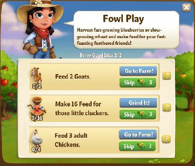 farmville 2 berry good idea: fowl play tasks