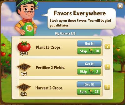 farmville 2 big harvest: favors everywhere tasks