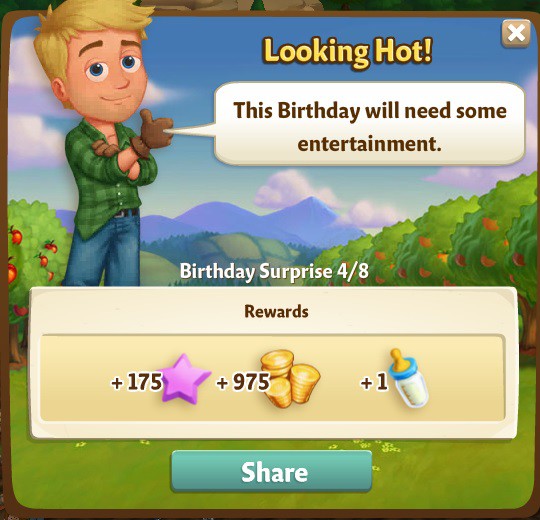 farmville 2 birthday surprise: fire away rewards, bonus