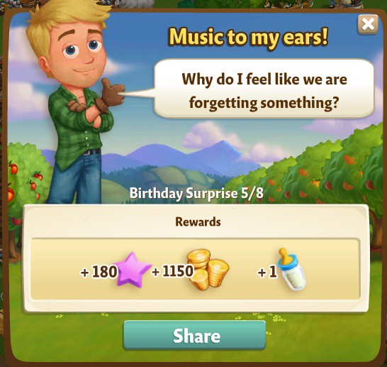 farmville 2 birthday surprise: hot music rewards, bonus