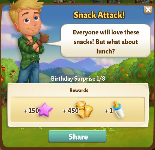 farmville 2 birthday surprise: party prep rewards, bonus