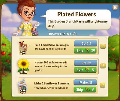 farmville 2 blooming brunch: plated flowers tasks