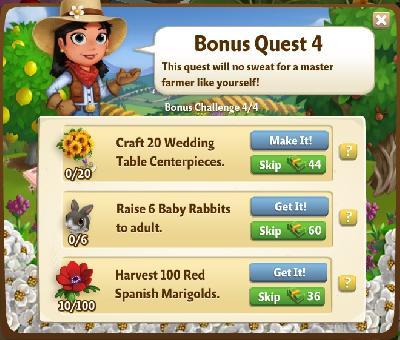farmville 2 bonus challenge: bonus quest 4 tasks
