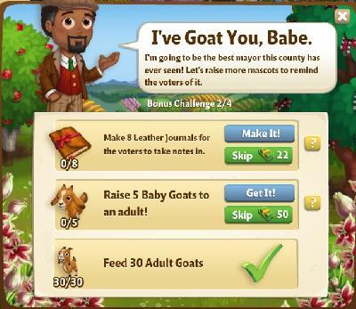 farmville 2 bonus challenge: ive goat you, babe tasks