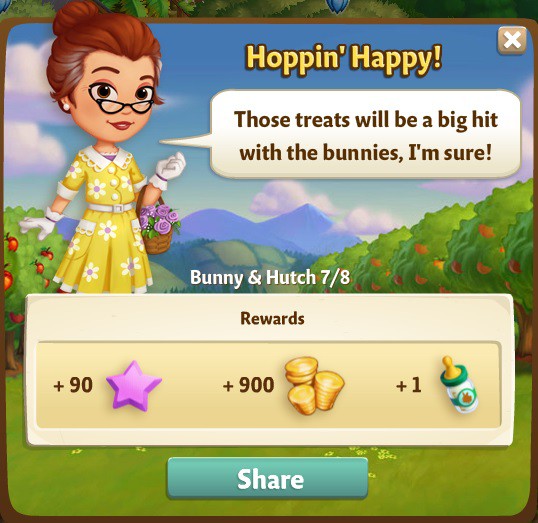 farmville 2 bunny and hutch: some bunny loves treats rewards, bonus