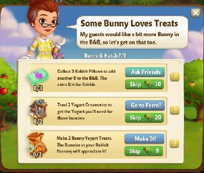 farmville 2 bunny and hutch: some bunny loves treats tasks