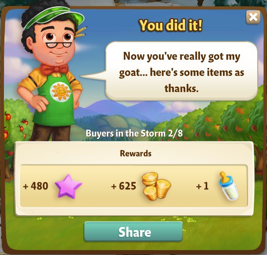 farmville 2 buyers in the storm: advance to goat rewards, bonus