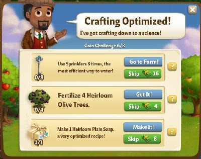 farmville 2 coin challenge: crafting optimized tasks