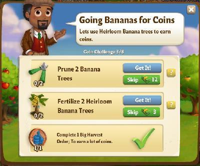 farmville 2 coin challenge: going bananas for coins tasks