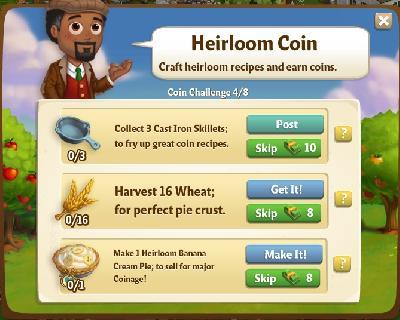 farmville 2 coin challenge: heirloom coin tasks